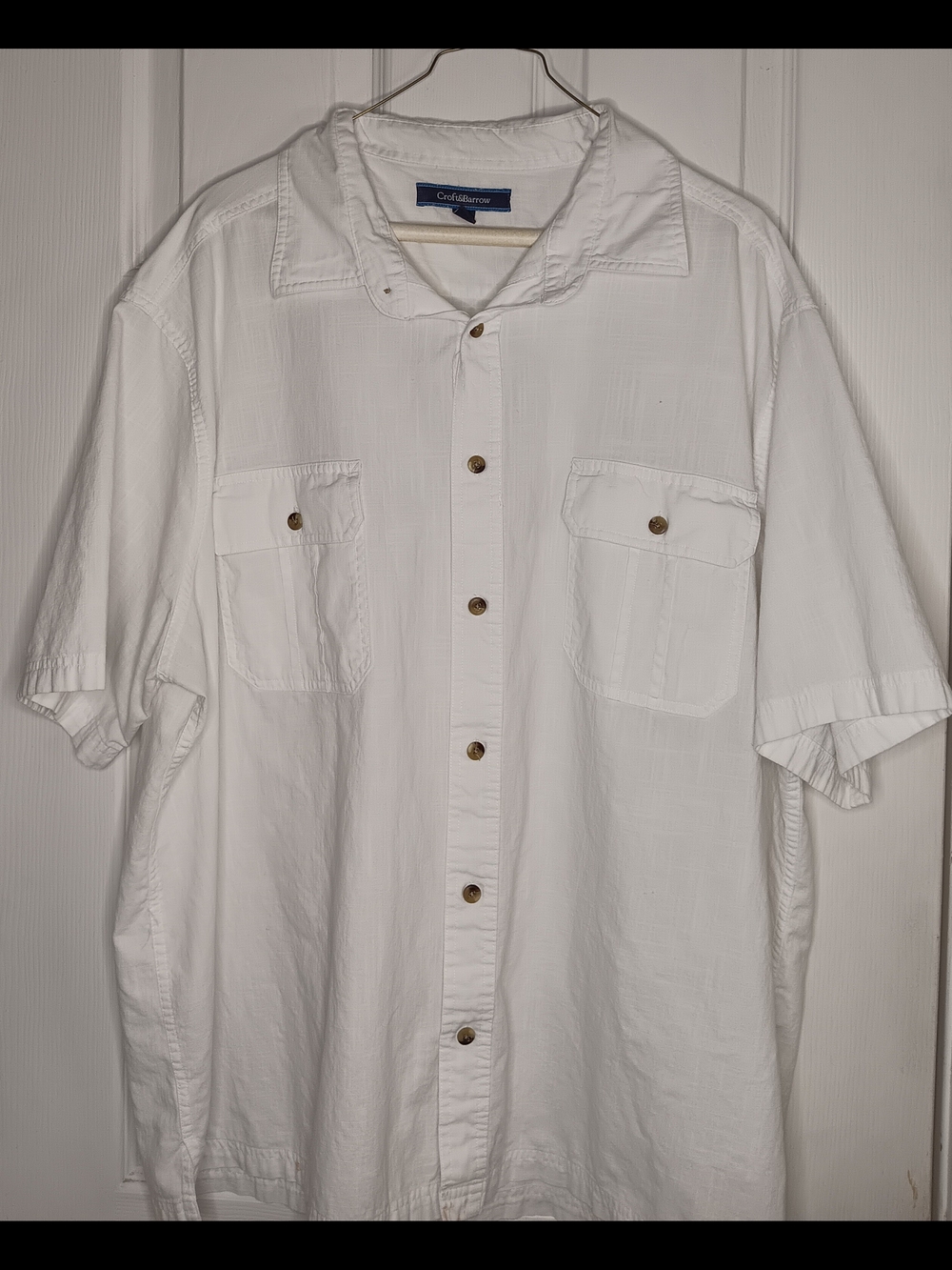 croft & barrow White Short-Sleeve Button-Down Perfect For Beach Wedding